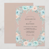 マーブ オールアリング ウォーターカラー ウェディング 招待状 (正面/裏面)