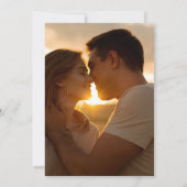 マーブ グリー ネイチャー フラワーズ エレガント フォト ウェディング 招待状 (裏面)