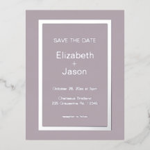 マーブ  シンプルな結婚式のSave The Date シルバー  