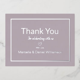 マーブ シンプル ウェディング サンクス 箔招待状ポストカード