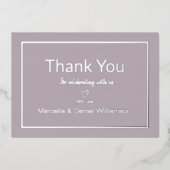 マーブ シンプル ミニマリスト ウェディング サンクス    箔招待状 (正面)