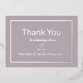 マーブ シンプル ミニマリスト ウェディング サンクス    箔招待状