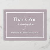 マーブ シンプル ミニマル ウェディング サンクスカード 箔招待状 (正面)