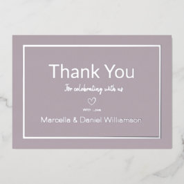 マーブ シンプル ミニマル ウェディング サンクス 箔招待状