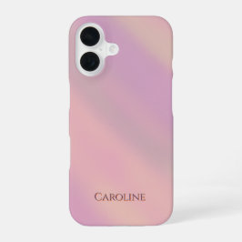 マーブ ソフト ブラッシュ ピンク カスタムネーム iPhone 16ケース