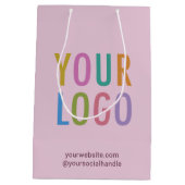 マーブ パープル 紙 ギフト バッグ カスタム ビジネス ロゴ ミディアムペーパーバッグ (裏面)
