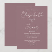 マーブ ミニマリスト エレガント スクリプト ウェディング 招待状 (正面/裏面)