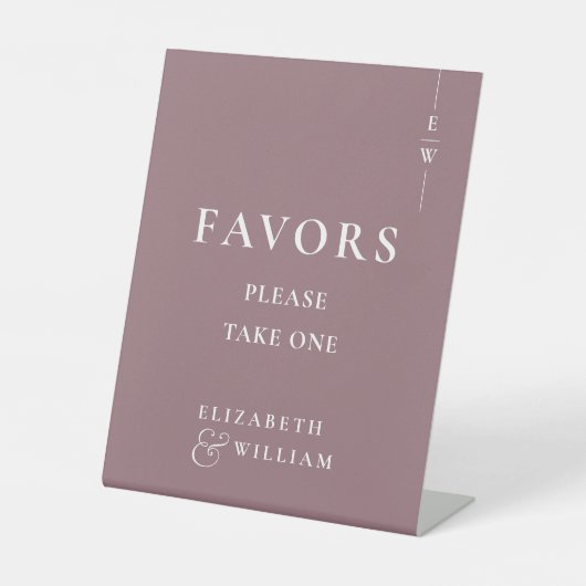 マーブ ミニマリスト モノグラム ウェディング ギフト 台座サイン (正面)