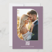 マーブ、ラベンダー スモーク & シャンパンフローラル ウェディング 招待状 (裏面)