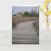 「マープルウッドの木製の小道」快気祝いカード カード (黄色い花)