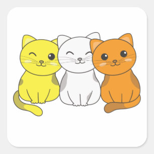 マーベリケ国旗のプライドLgbtqかわいい猫バンチスクエアS スクエアシール