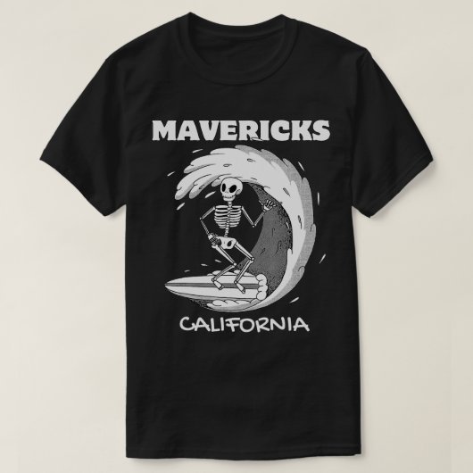 マーベリックスカリフォルニアサーフヴィンテージレトロサーフィン Tシャツ (デザイン正面)