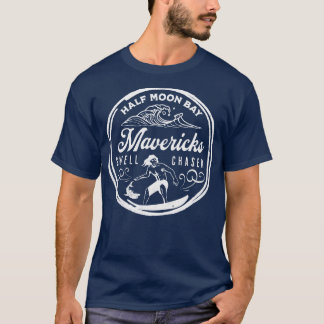 マーベリックスハーフムーンベイカリフォルニアビッグウェーブサーフィン Tシャツ