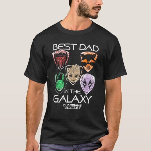マーベルガーディアンズ最高の銀河系パパ父のD Tシャツ (正面)