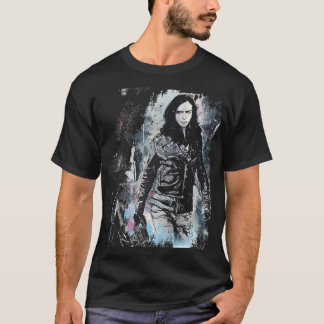 マーベルジェシカ・ジョーンズ・スケッチ・ラグラン野球ティー Tシャツ