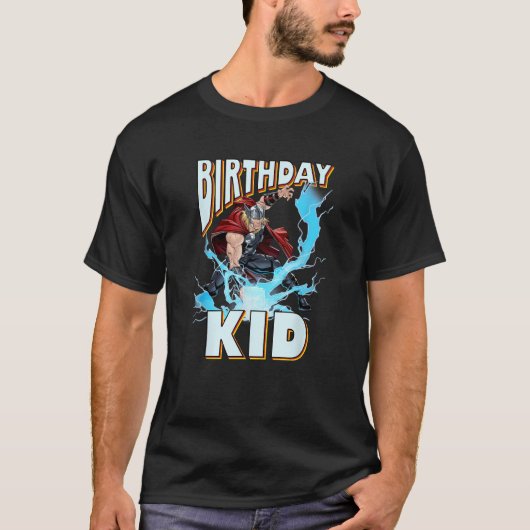 マーベルトール誕生日キッドサンダーストライキ Tシャツ (正面)