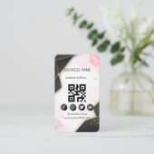 マーベルブラック金ゴールドソーシャルメディアQRコード 名刺 (スタンド正面)