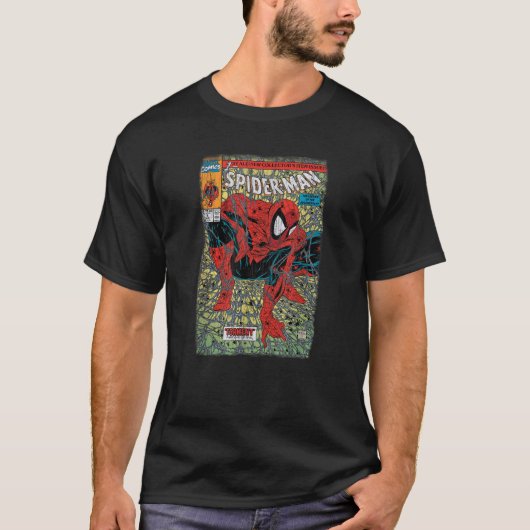 マーベル漫画レトロクラシックスパイダーマントーメントディス Tシャツ (正面)