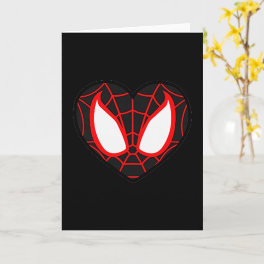 マーベル スパイダーマン マイルズ・モラレス バレンタインデー 頭 カード (黄色い花)
