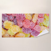 マーマレードキャンディーイエローとオレンジゼリーの装飾 バスタオル (バスタオル)