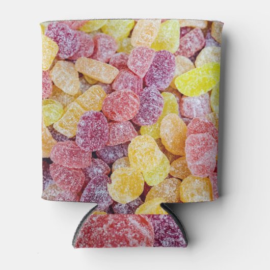 マーマレード飴：黄色のオレンジ色の背景。 缶クーラー (正面)