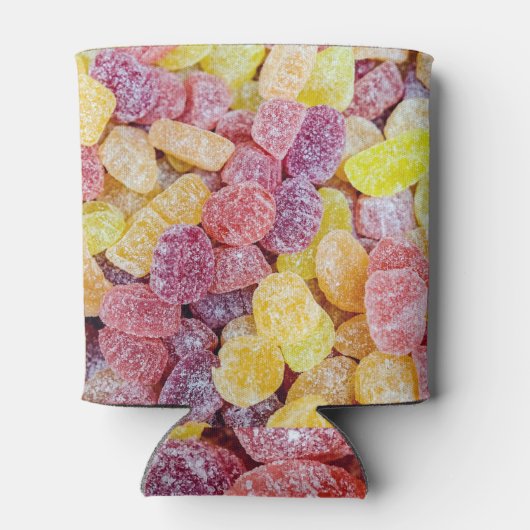 マーマレード飴：黄色のオレンジ色の背景。 缶クーラー (裏面)