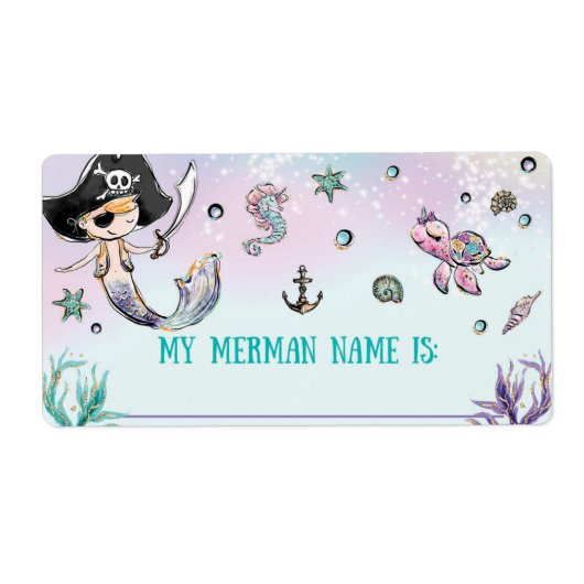 マーマンお洒落ネーム誕生日ゲームとは ラベル (正面)