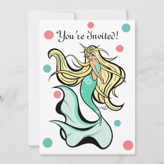 マーミコーンバースデーパーティ招待状 セーブザデート (正面)