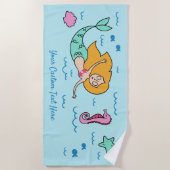 マーメおもしろいドカスタム文字ビーチタオル ビーチタオル (正面)