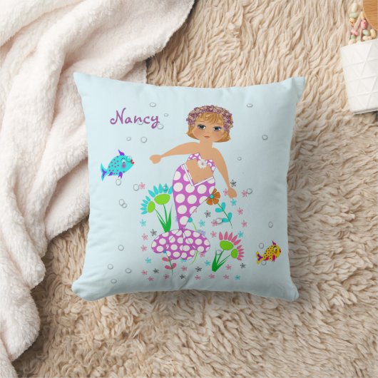 マーメかわいらしイドテーマパーソナライズされたデザイン クッション (ブランケット)