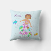 マーメかわいらしイドテーマパーソナライズされたデザイン クッション (裏面)