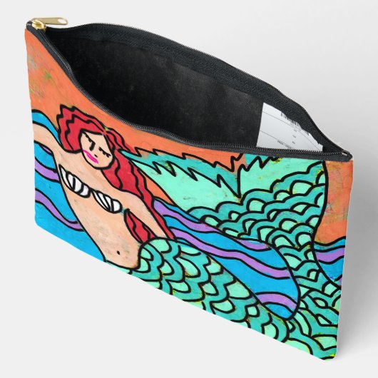 マーメかわいらしド抽象芸術絵を描ズ アクセサリーポーチ (見開き)