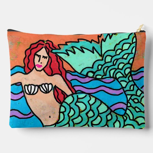 マーメかわいらしド抽象芸術絵を描ズ アクセサリーポーチ (裏面)