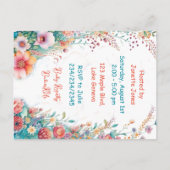 マーメかわいらしードガールのベビーシャワー招待状 ポストカード (裏面)