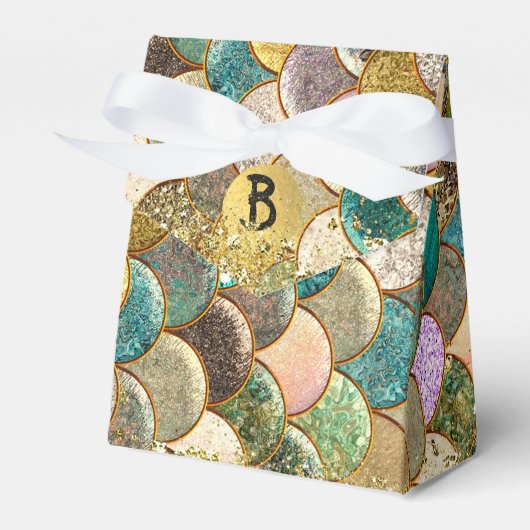 マーメはかりで測ド数々のカラーグリッターグラムパーティー フェイバーボックス (正面サイド)