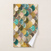 マーメはかりで測ド数々のカラーグリッターグラムモダン バスタオルセット (ハンドタオル)