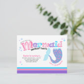 マーメイお洒落ドフェアリータレ誕生パーティー インビテーションポストカード (スタンド正面)