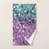 マーメイはかりで測ドオンアクアパープルマーメイドグリッター#2 バスタオルセット (ハンドタオル)