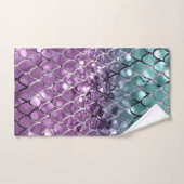 マーメイはかりで測ドオンアクアパープルマーメイドグリッター#2 バスタオルセット (ハンドタオル)