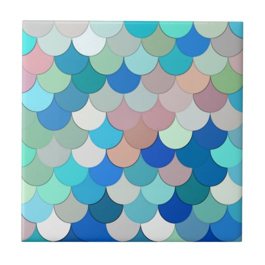 マーメイはかりで測ド、アクア、シェルピンク、コバルト タイル (正面)