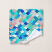 マーメイはかりで測ド、アクア、シェルピンク、コバルト バスタオルセット (ウォッシュタオル)