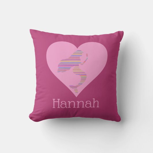 マーメイガーリードハートパープルピパーソナライズされたンク クッション (正面)