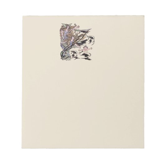 マーメイズヴィンテージビクトリアンイラストレーション ノートパッド (正面)