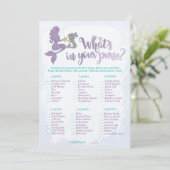 マーメイドあなたの財布の赤ちゃんシャワーゲームカードに何がある 招待状 (スタンド正面)