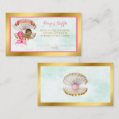 マーメイドおむつラッフルシェルアフリカンアメリカン エンクロージャーカード (正面/裏面)