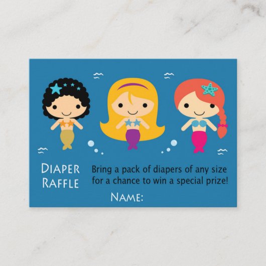 マーメイドおむつラッフルチケット プレイスカード (正面)