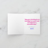 マーメイドおもしろいをテーマにした子供の誕生日ケーキ カード (内部)