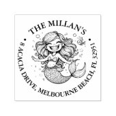 マーメイドおもしろいプールパーティーテーマ セルフインキングスタンプ (デザイン)