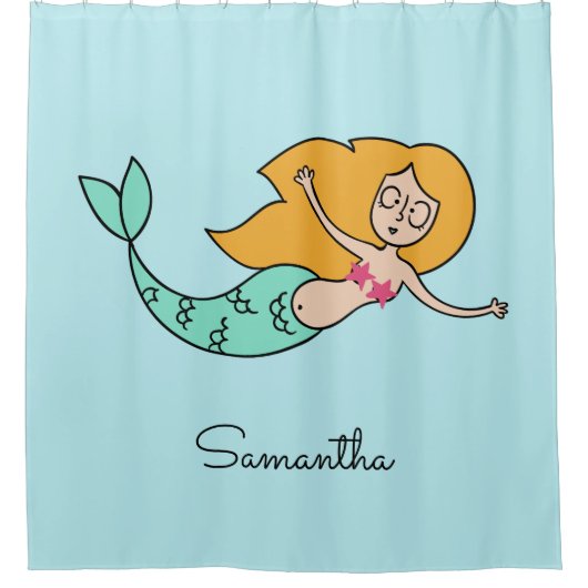 マーメイドおもしろい名前をカスタムする&カラーシャワーカーテン シャワーカーテン (正面)