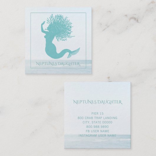 マーメイドお洒落と海スクエアの名刺 スクエア名刺 (正面/裏面)